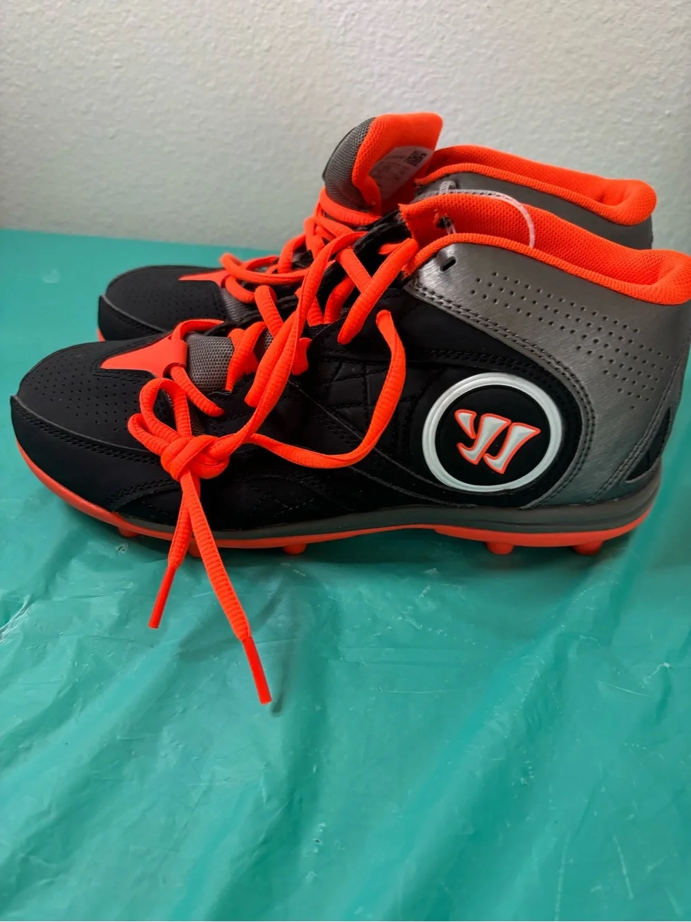 Kids' Black and Orange Lace-Up Sneakers